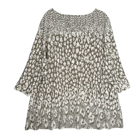Belle Kim Gravel Animal Print Scoop Neck 3/4 Sleeve Tunic Top XL - Picture 4 of 8